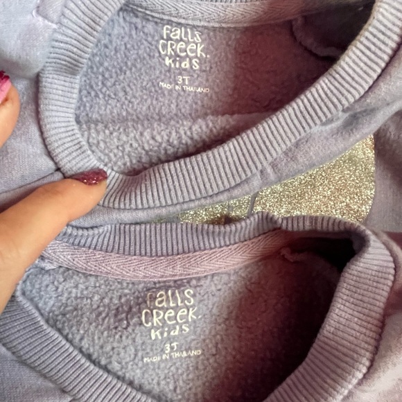 Falls Creek twin set light purple, lavender sweatshirts. 3T size set of 2. - Picture 3 of 9